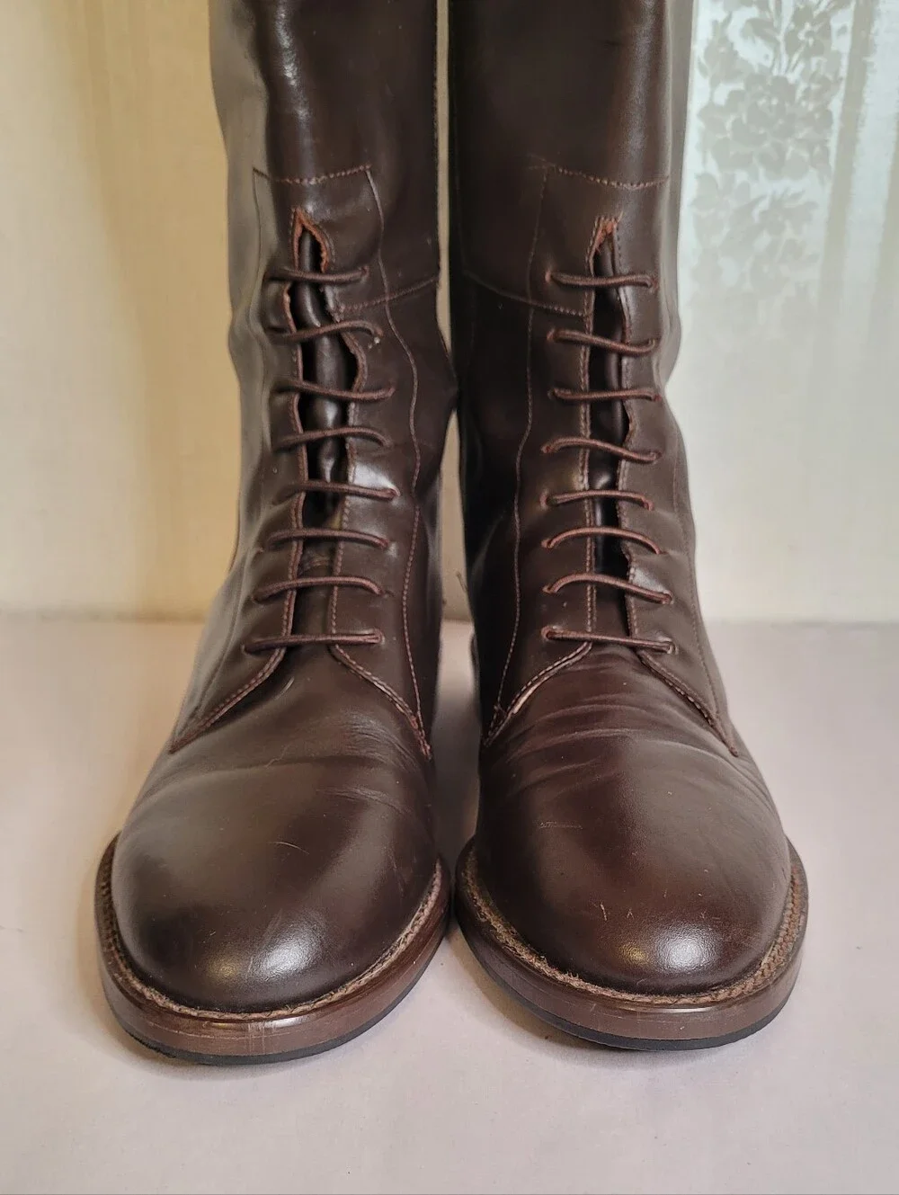 Nine West Majesta Brown Leather Riding Boots Size 7.5 - Picture 4 of 10
